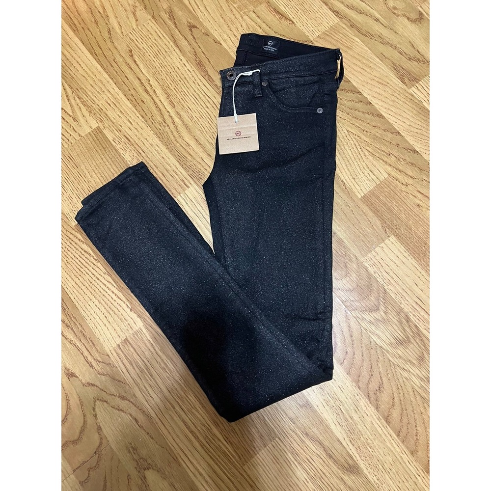 Adriano Goldschmied black sparkle the legging super skinny jeans